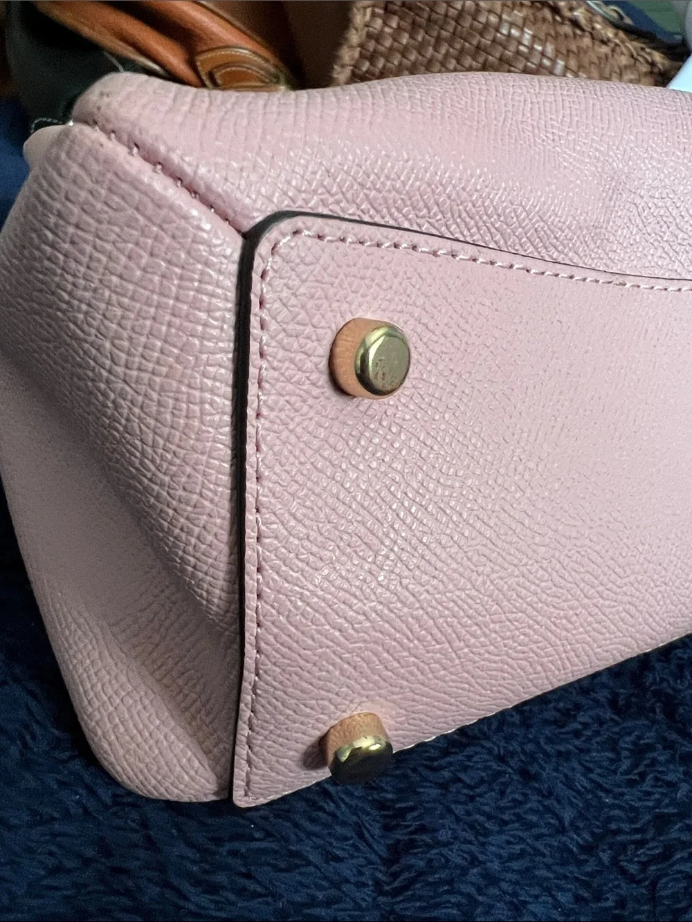 Coach Pink Mini Satchel with Dark Brown Handles *New*